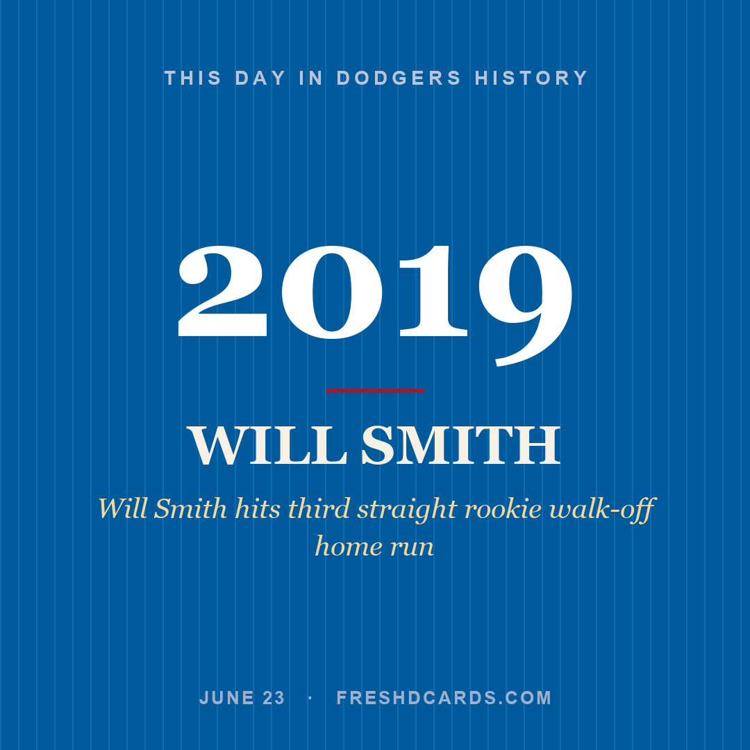 Dodgers: Will Smith, 2019, Will Smith hits third straight rookie walk-off home run