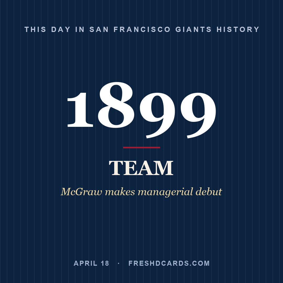 San Francisco Giants: San Francisco Giants, 1899, McGraw makes managerial debut