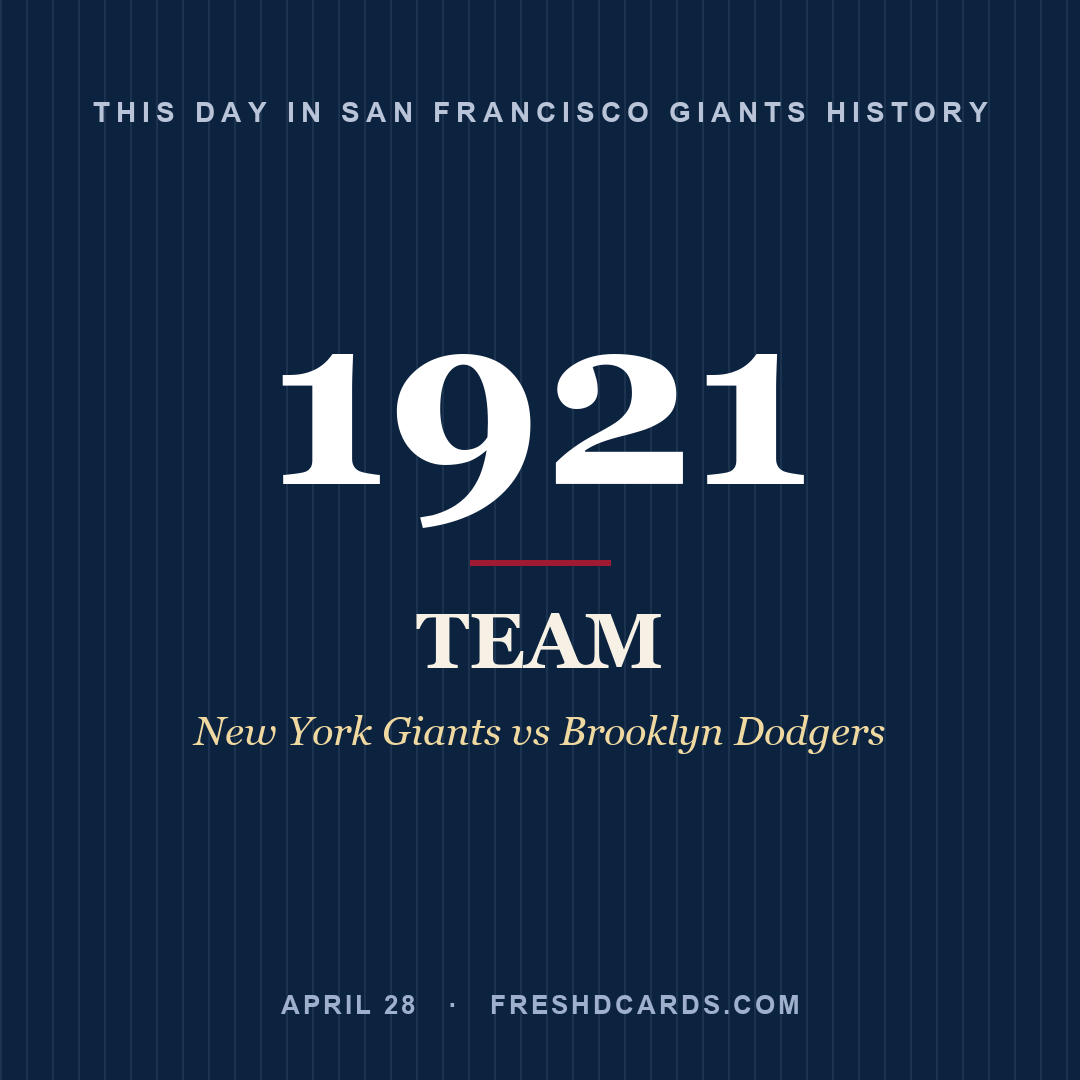 San Francisco Giants: San Francisco Giants, 1921, New York Giants vs Brooklyn Dodgers