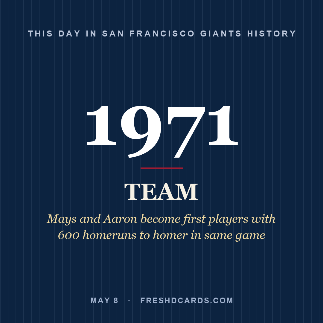 San Francisco Giants: San Francisco Giants, 1971, Mays and Aaron become first players with 600 homeruns to homer in same game