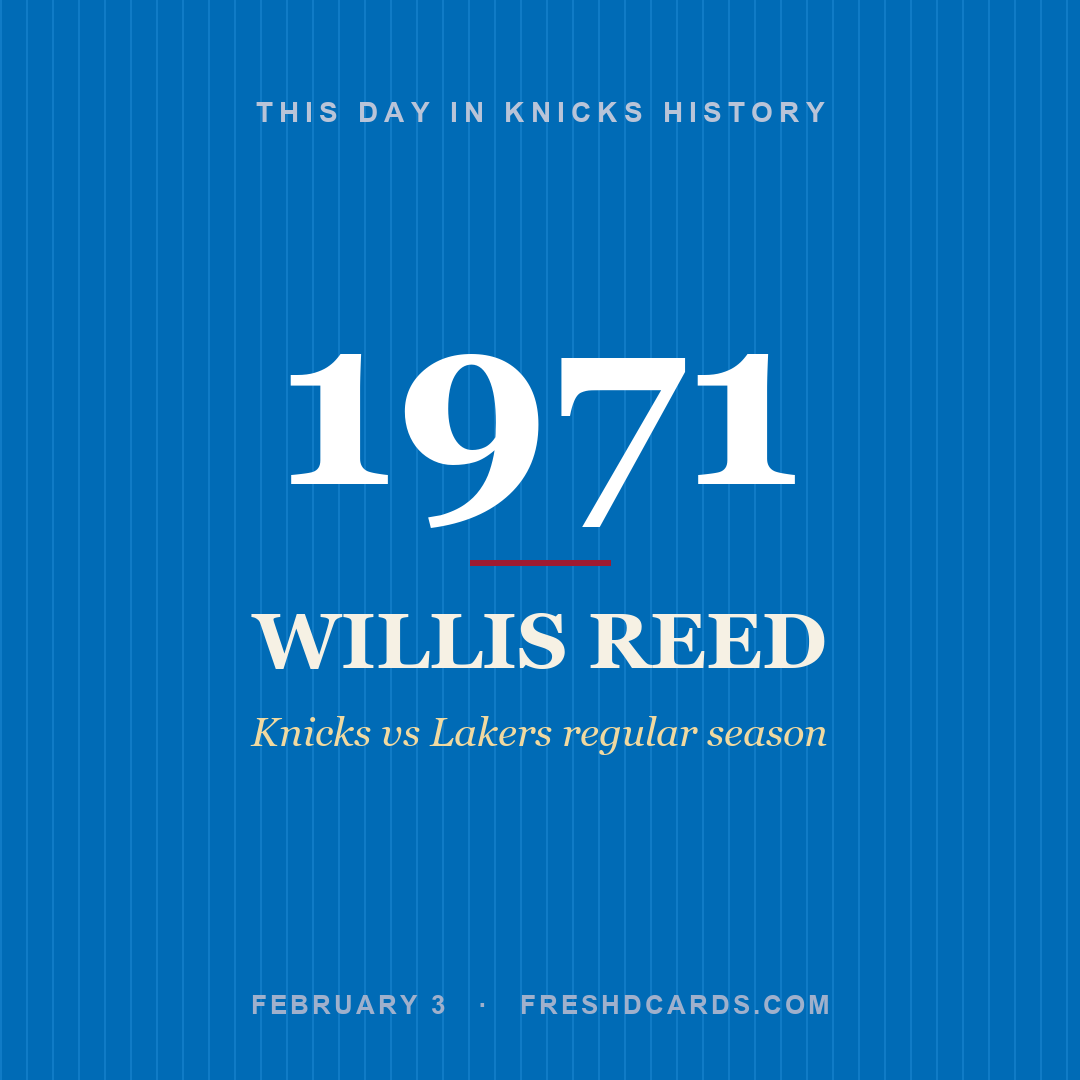 Knicks: Willis Reed, 1971, Knicks vs Lakers regular season