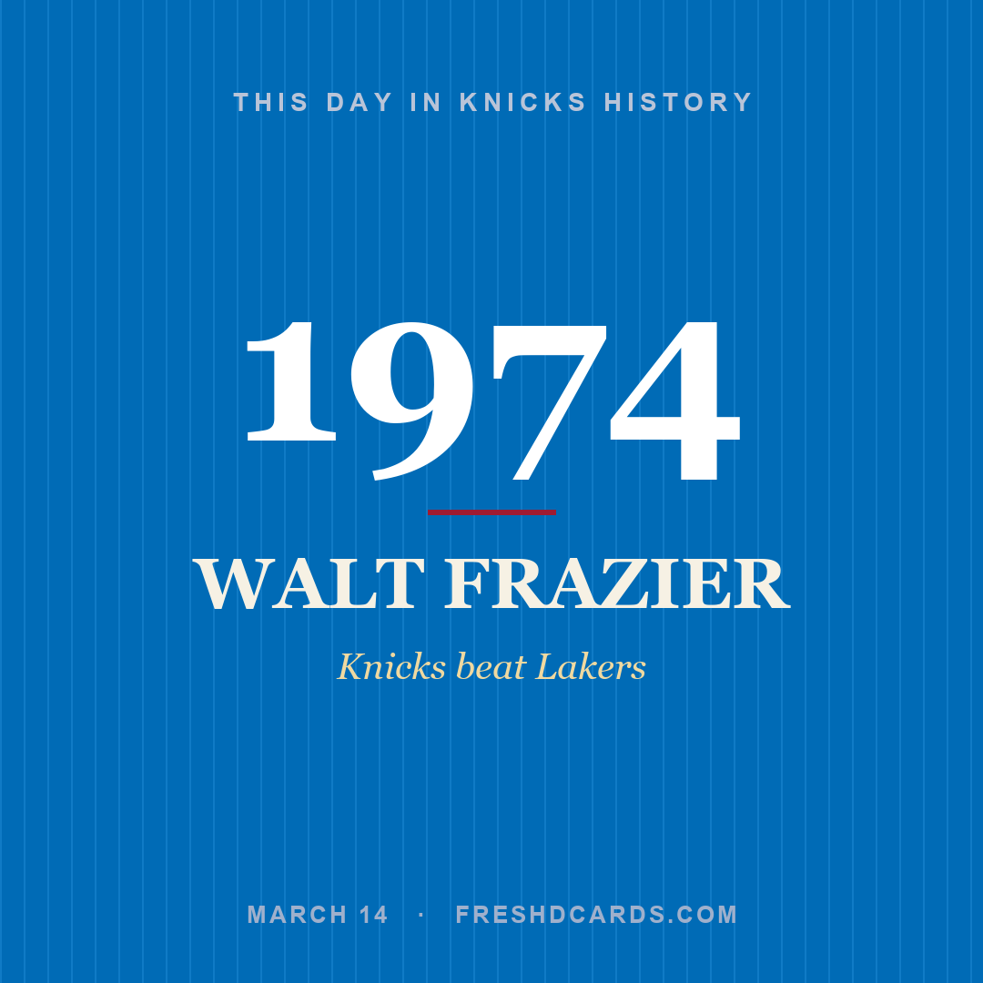 Knicks: Walt Frazier, 1974, Knicks beat Lakers