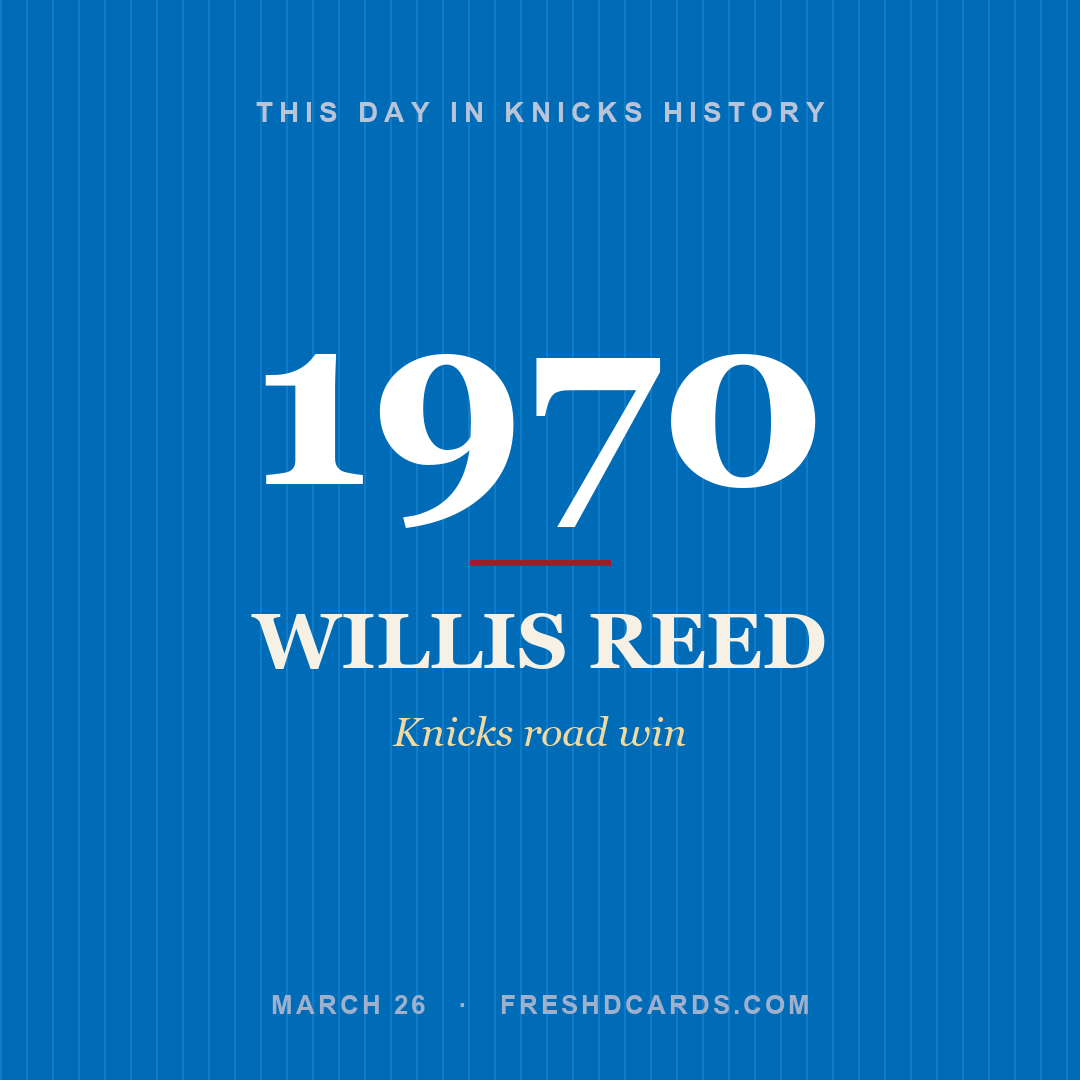 Knicks: Willis Reed, 1970, Knicks road win