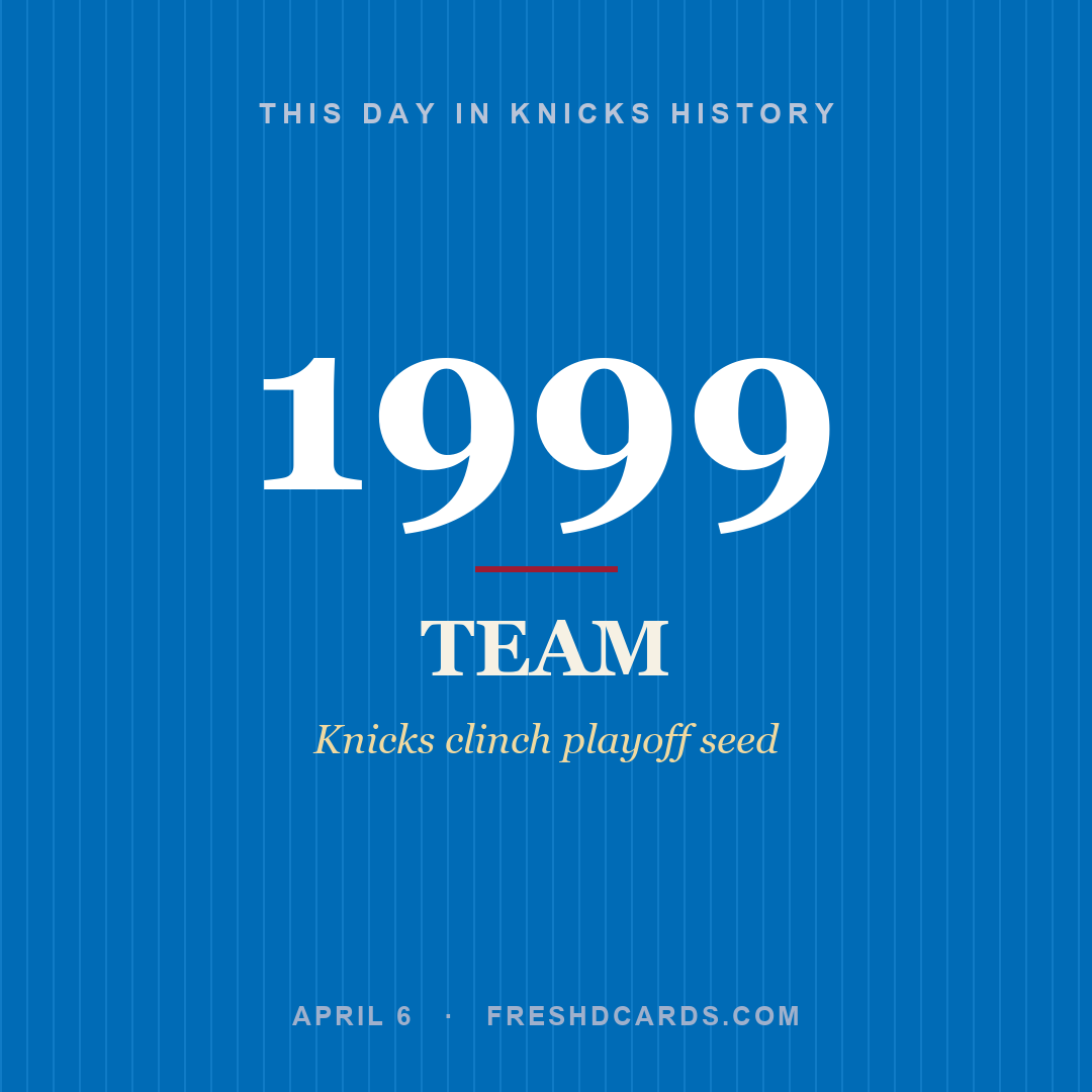 Knicks: Knicks, 1999, Knicks clinch playoff seed