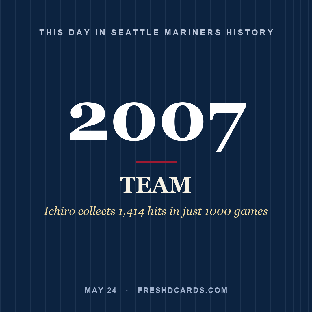 Seattle Mariners: Seattle Mariners, 2007, Ichiro collects 1,414 hits in just 1000 games