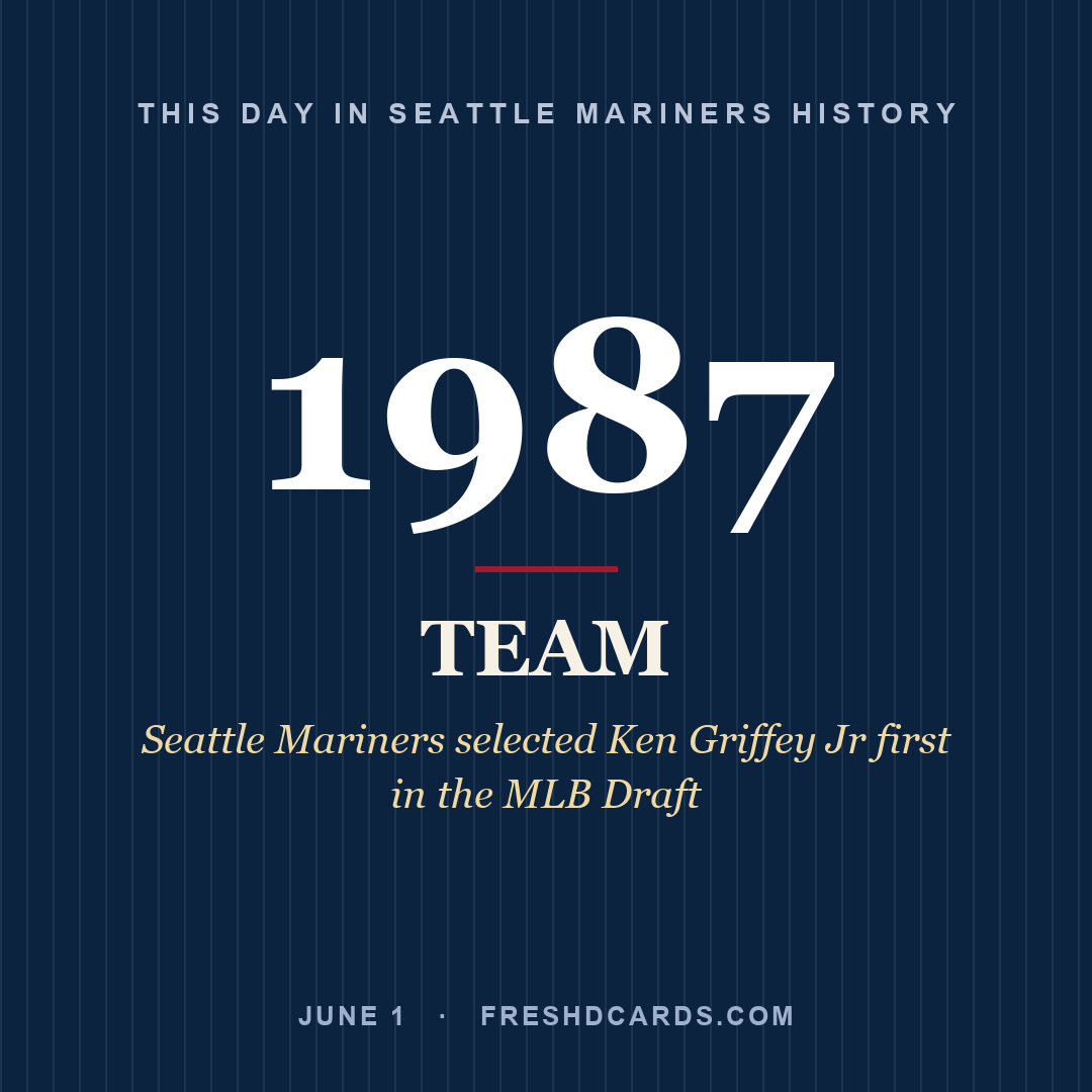Seattle Mariners: Seattle Mariners, 1987, Seattle Mariners selected Ken Griffey Jr first in the MLB Draft