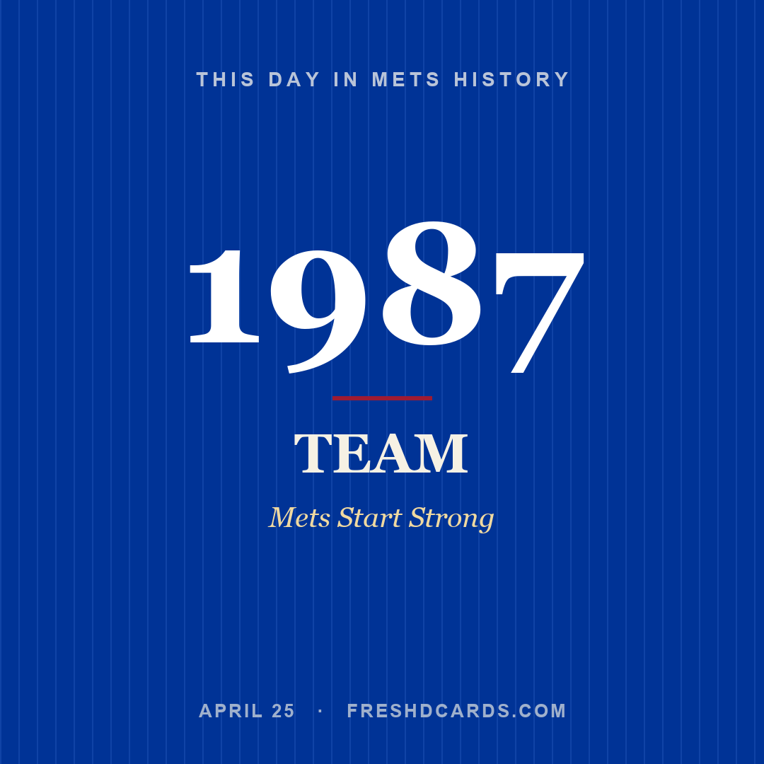 Mets: Mets, 1987, Mets Start Strong