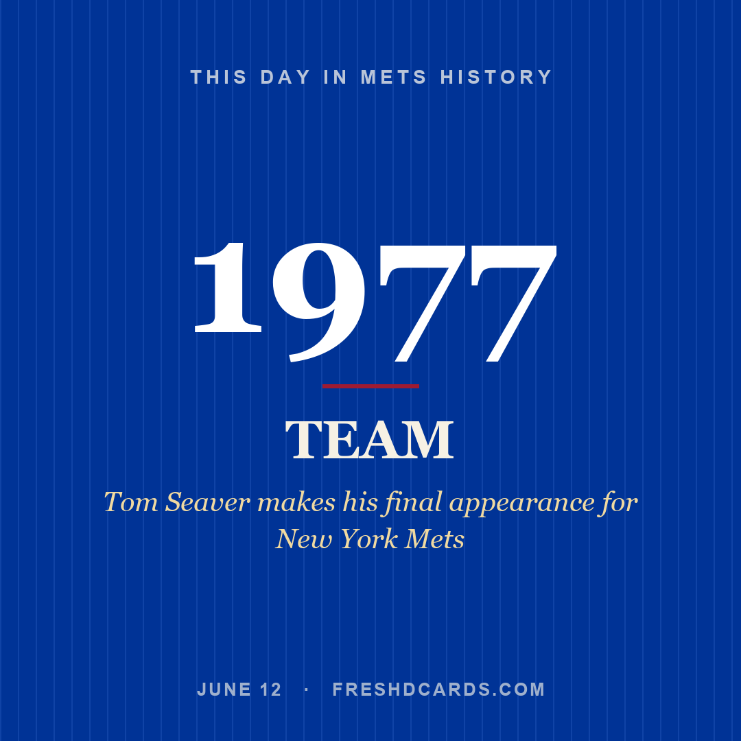 Mets: Mets, 1977, Tom Seaver makes his final appearance for New York Mets