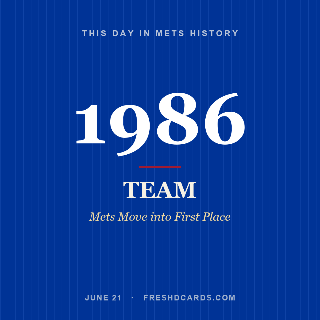 Mets: Mets, 1986, Mets Move into First Place