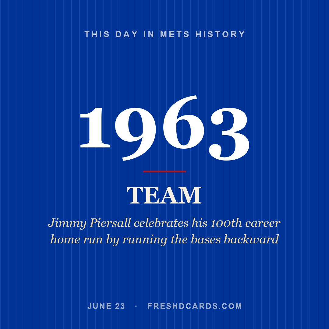 Mets: Mets, 1963, Jimmy Piersall celebrates his 100th career home run by running the bases backward