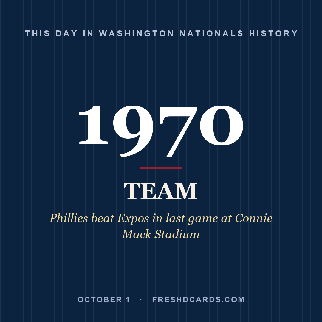 Washington Nationals: Washington Nationals, 1970, Phillies beat Expos in last game at Connie Mack Stadium