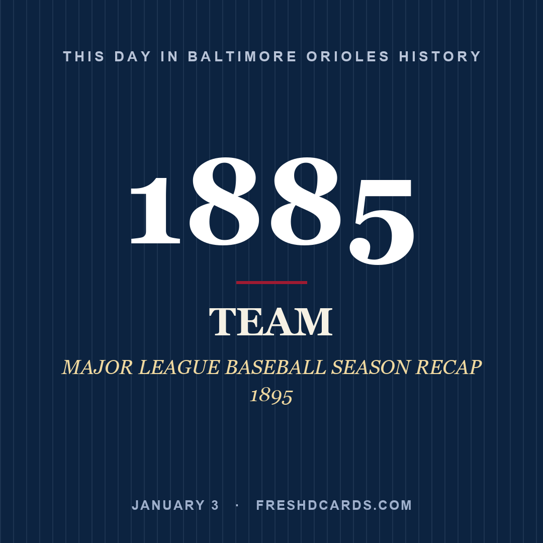 Baltimore Orioles: Baltimore Orioles, 1885, MAJOR LEAGUE BASEBALL SEASON RECAP 1895
