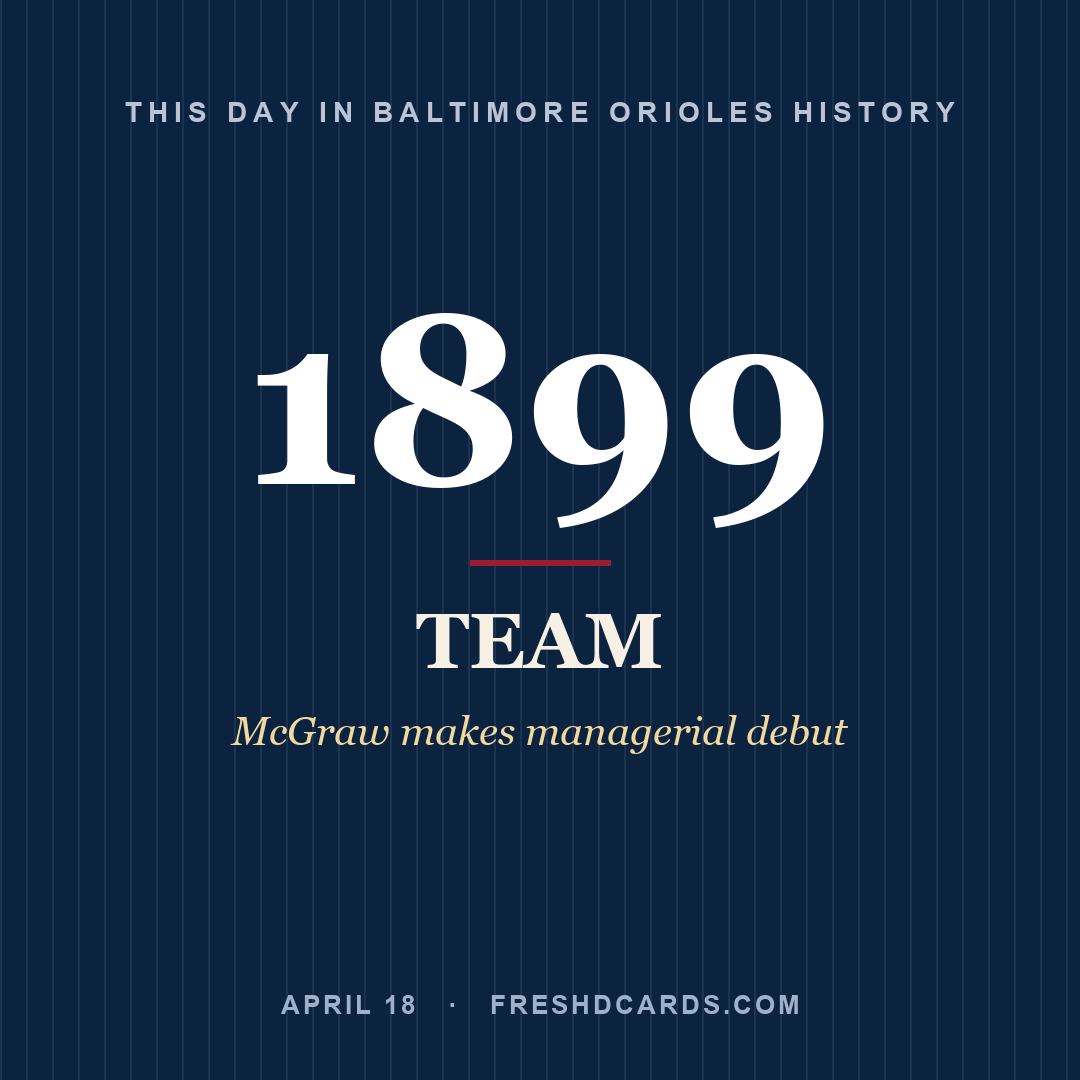 Baltimore Orioles: Baltimore Orioles, 1899, McGraw makes managerial debut