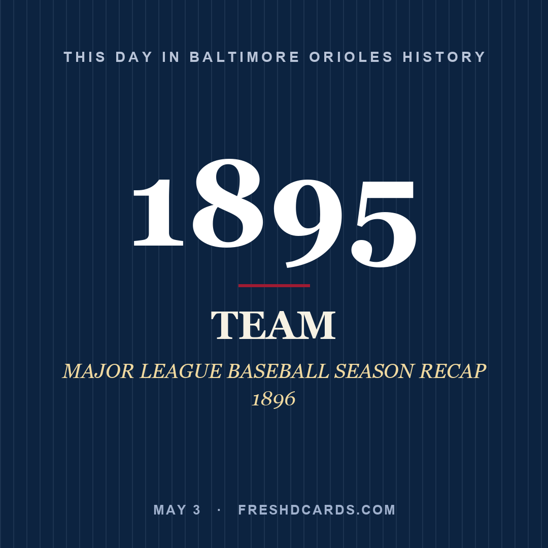 Baltimore Orioles: Baltimore Orioles, 1895, MAJOR LEAGUE BASEBALL SEASON RECAP 1896