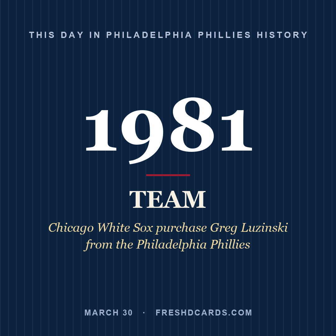 Philadelphia Phillies: Philadelphia Phillies, 1981, Chicago White Sox purchase Greg Luzinski from the Philadelphia Phillies