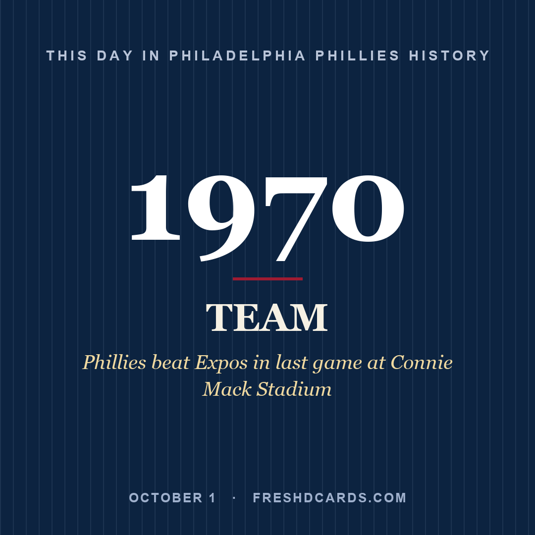 Philadelphia Phillies: Philadelphia Phillies, 1970, Phillies beat Expos in last game at Connie Mack Stadium