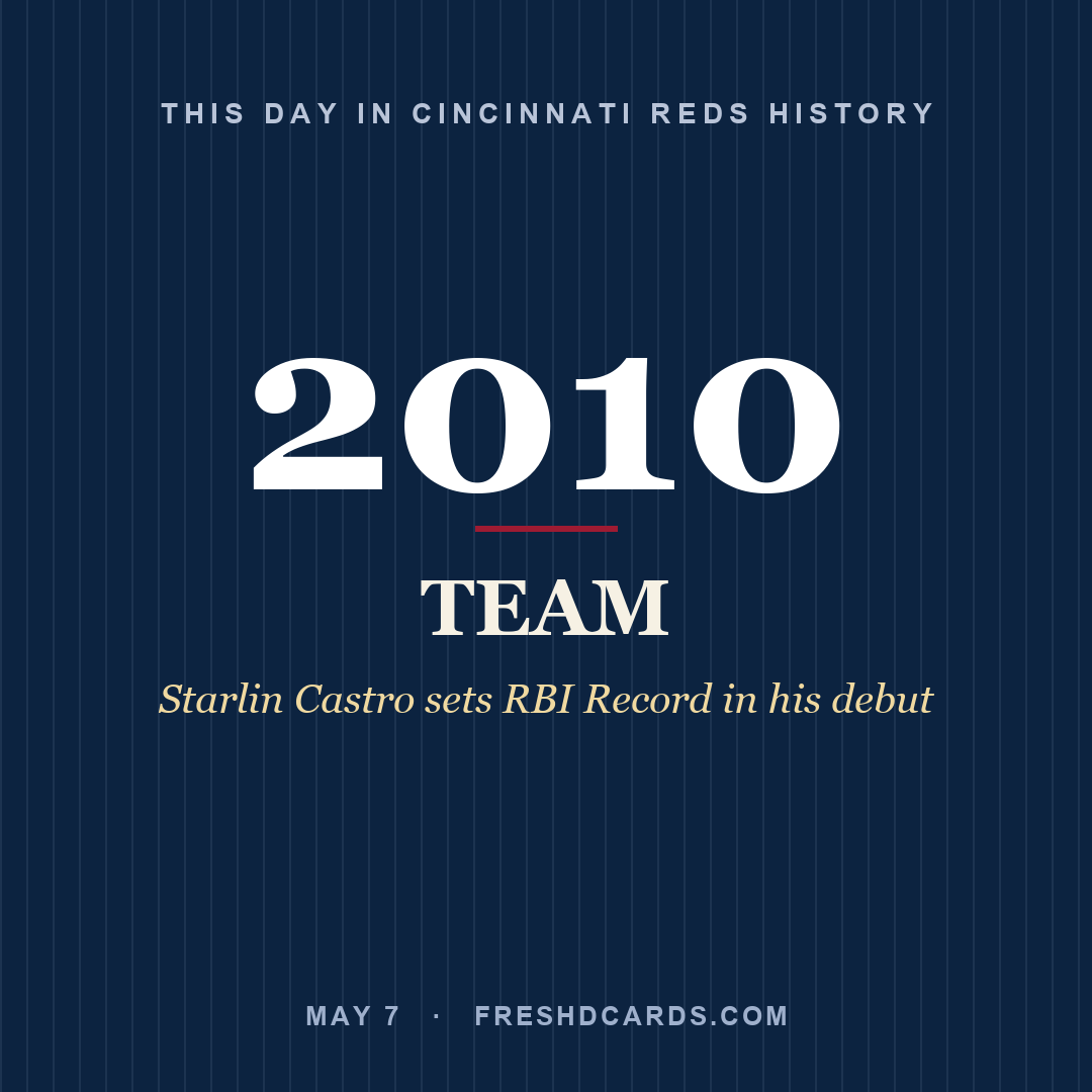 Cincinnati Reds: Cincinnati Reds, 2010, Starlin Castro sets RBI Record in his debut