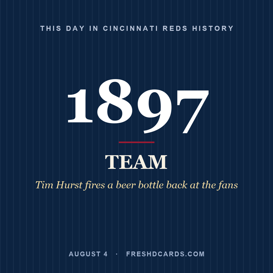 Cincinnati Reds: Cincinnati Reds, 1897, Tim Hurst fires a beer bottle back at the fans