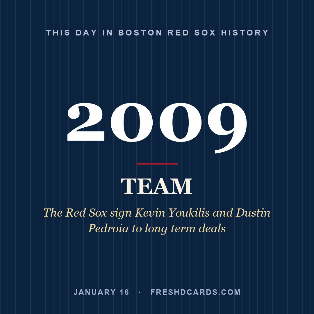 Boston Red Sox: Boston Red Sox, 2009, The Red Sox sign Kevin Youkilis and Dustin Pedroia to long term deals