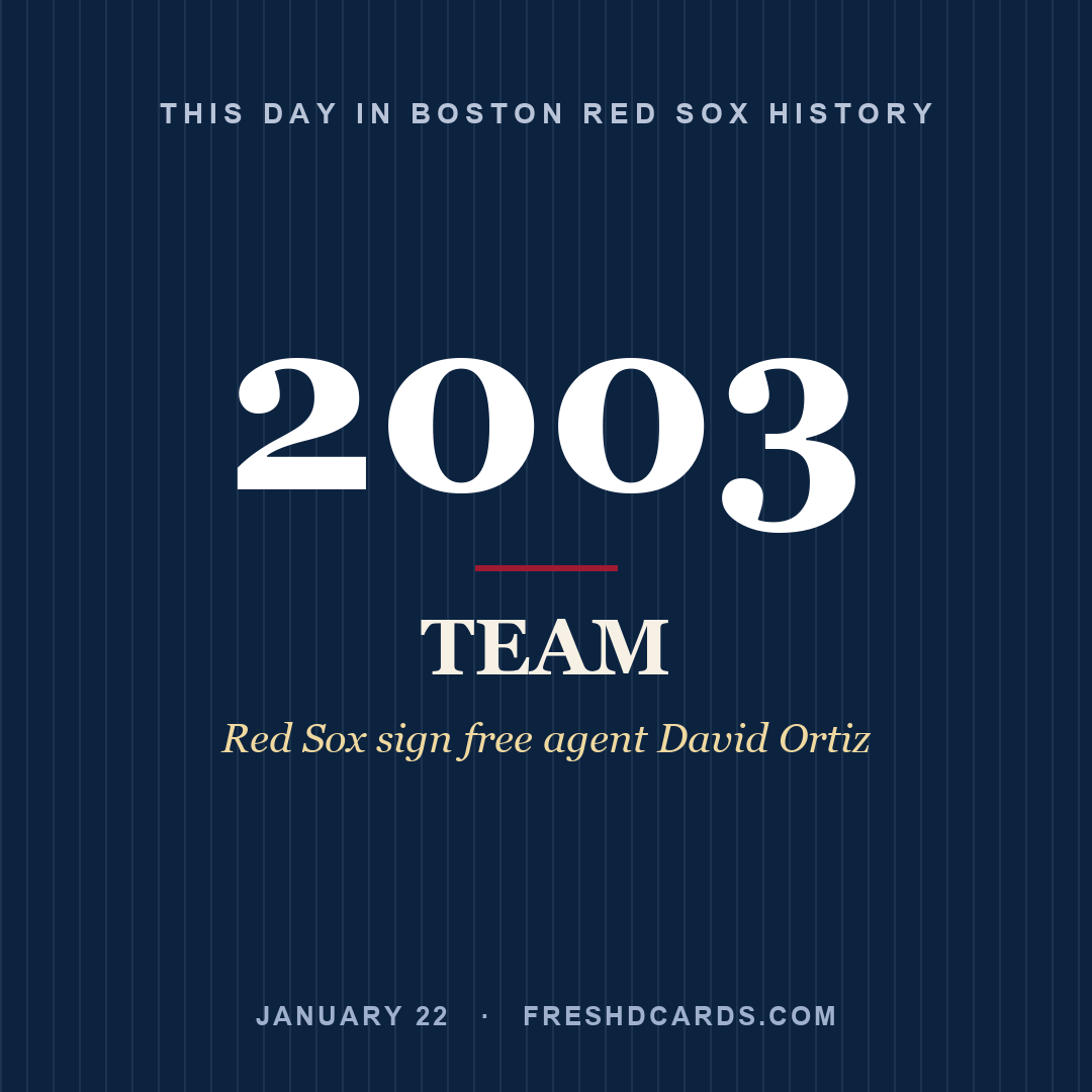 Boston Red Sox: Boston Red Sox, 2003, Red Sox sign free agent David Ortiz