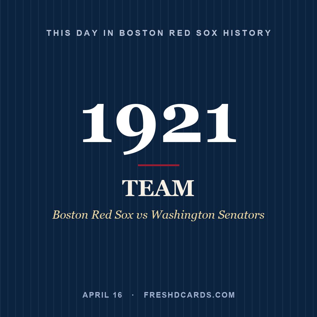 Boston Red Sox: Boston Red Sox, 1921, Boston Red Sox vs Washington Senators