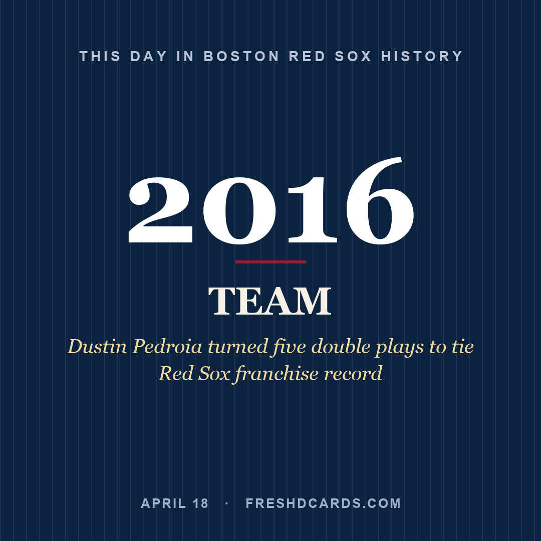 Boston Red Sox: Boston Red Sox, 2016, Dustin Pedroia turned five double plays to tie Red Sox franchise record