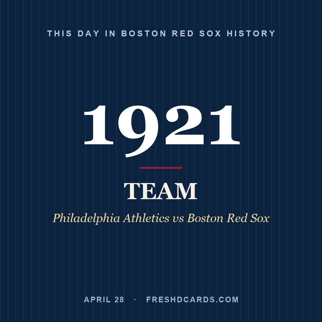 Boston Red Sox: Boston Red Sox, 1921, Philadelphia Athletics vs Boston Red Sox