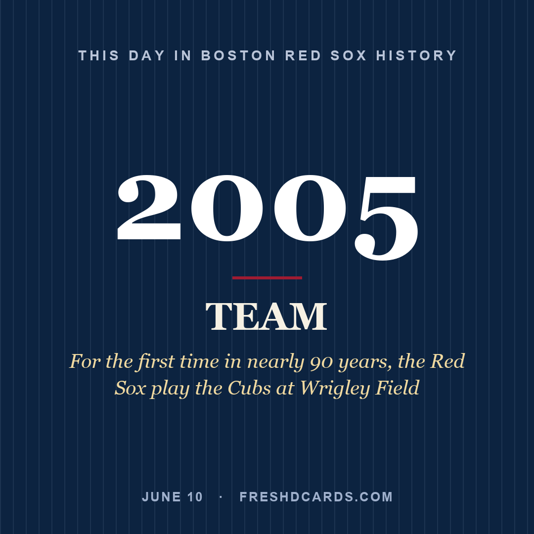 Boston Red Sox: Boston Red Sox, 2005, For the first time in nearly 90 years, the Red Sox play the Cubs at Wrigley Field
