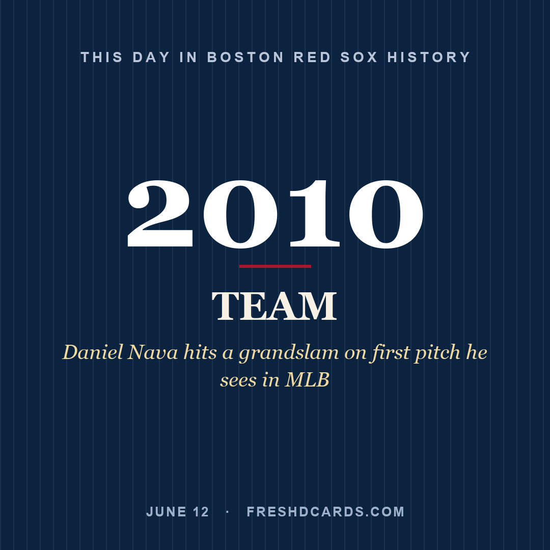 Boston Red Sox: Boston Red Sox, 2010, Daniel Nava hits a grandslam on first pitch he sees in MLB