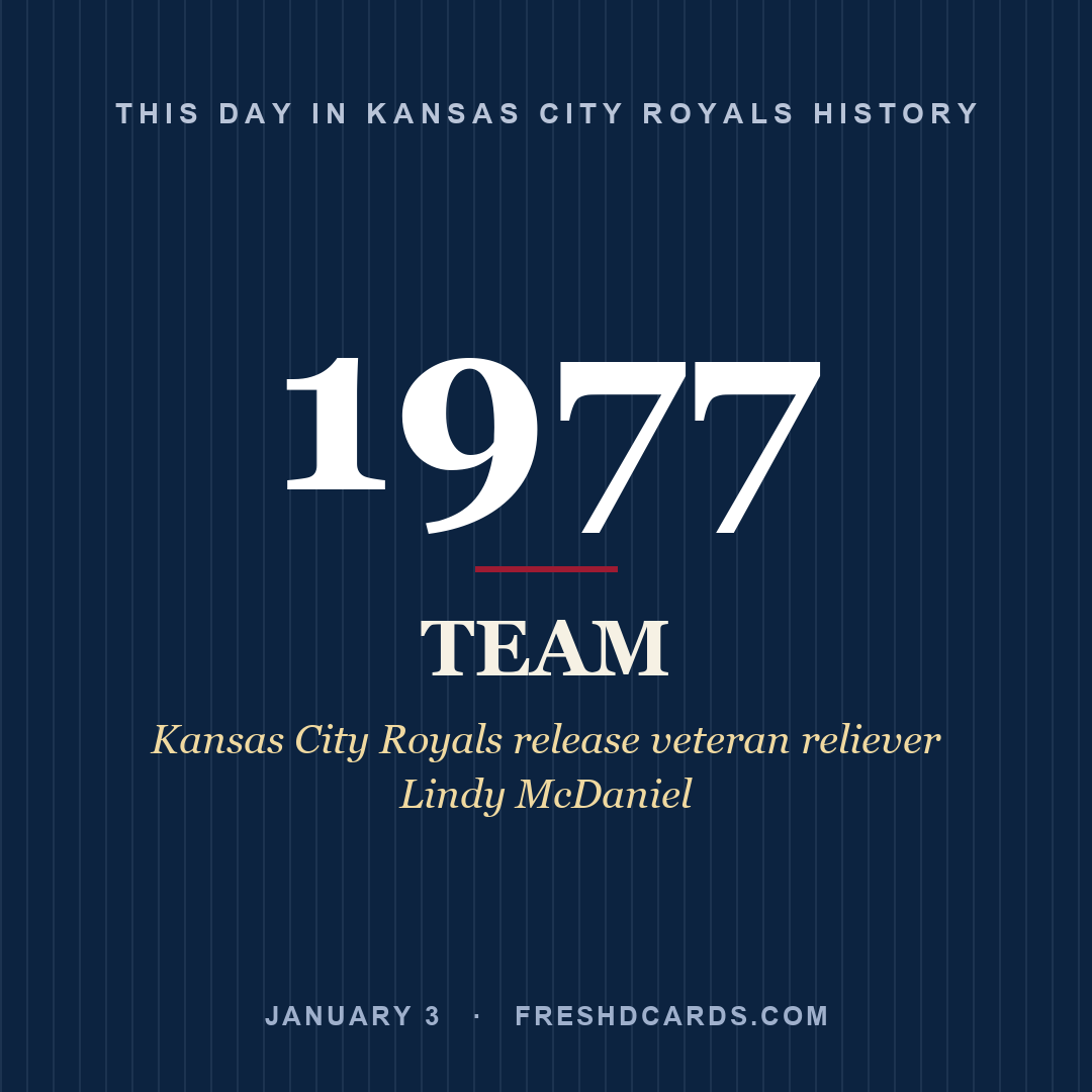 Kansas City Royals: Kansas City Royals, 1977, Kansas City Royals release veteran reliever Lindy McDaniel