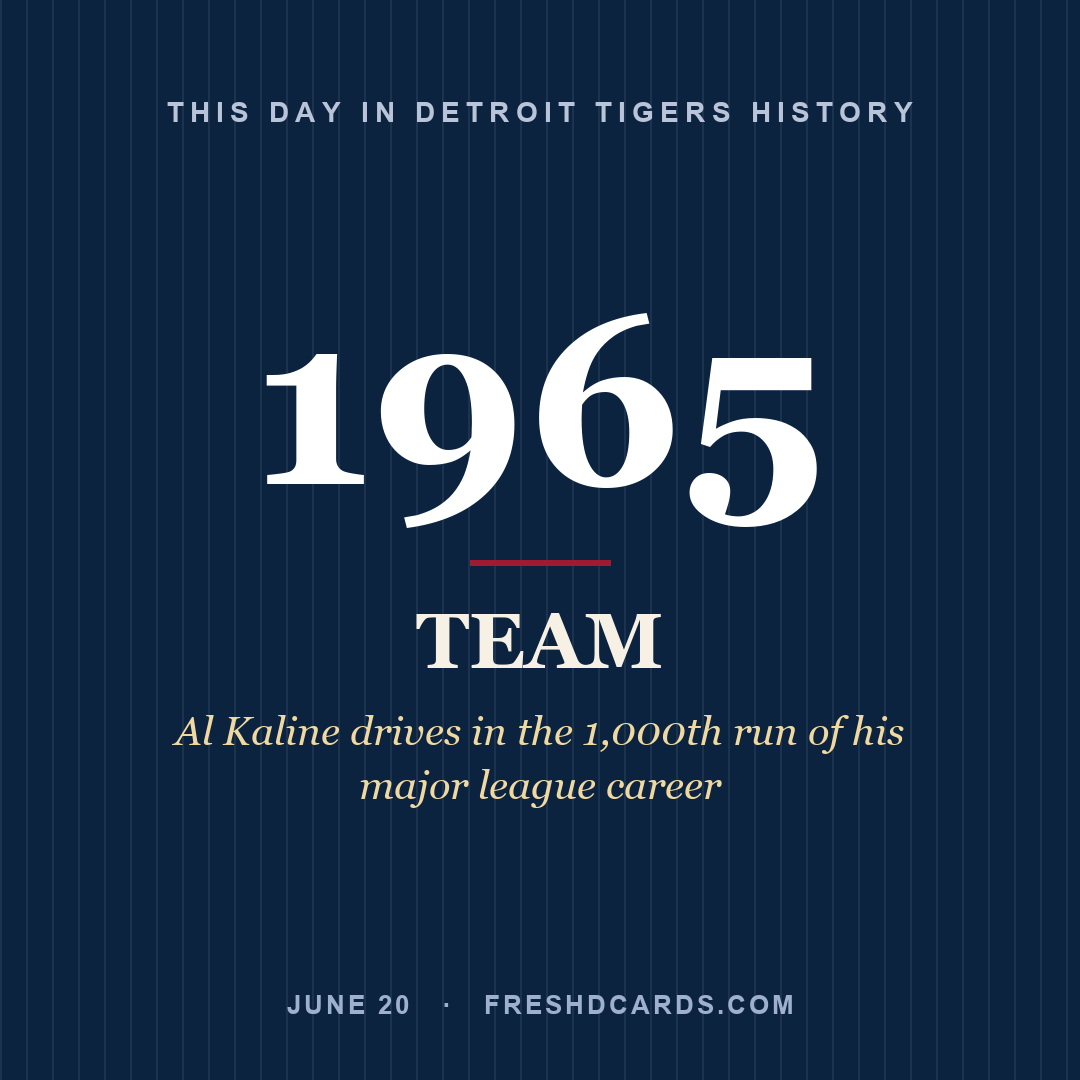 Detroit Tigers: Detroit Tigers, 1965, Al Kaline drives in the 1,000th run of his major league career