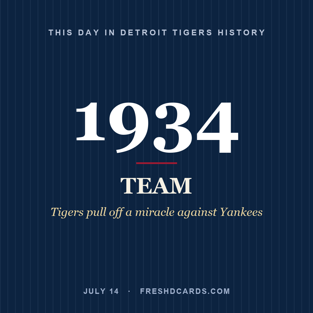 Detroit Tigers: Detroit Tigers, 1934, Tigers pull off a miracle against Yankees