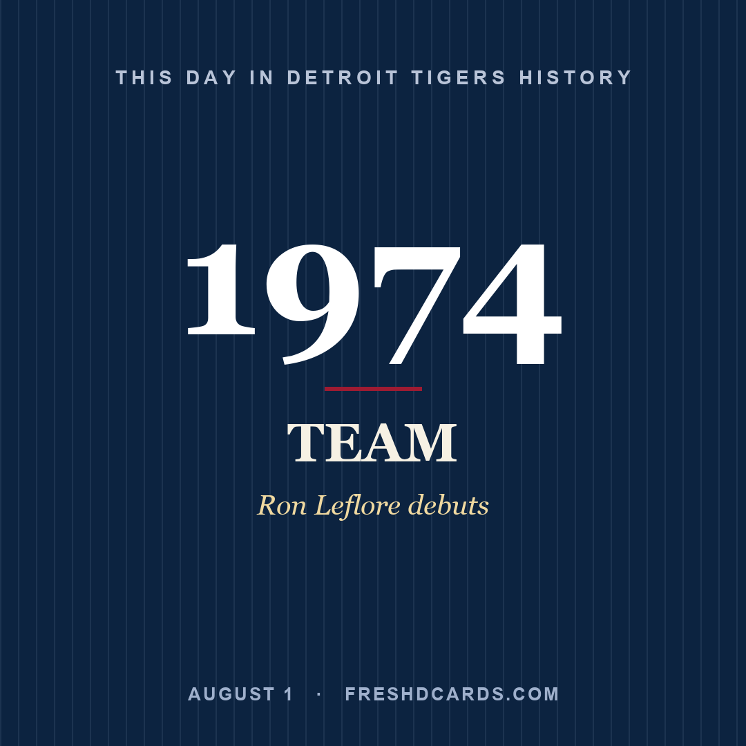 Detroit Tigers: Detroit Tigers, 1974, Ron Leflore debuts
