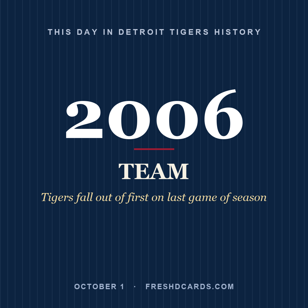 Detroit Tigers: Detroit Tigers, 2006, Tigers fall out of first on last game of season