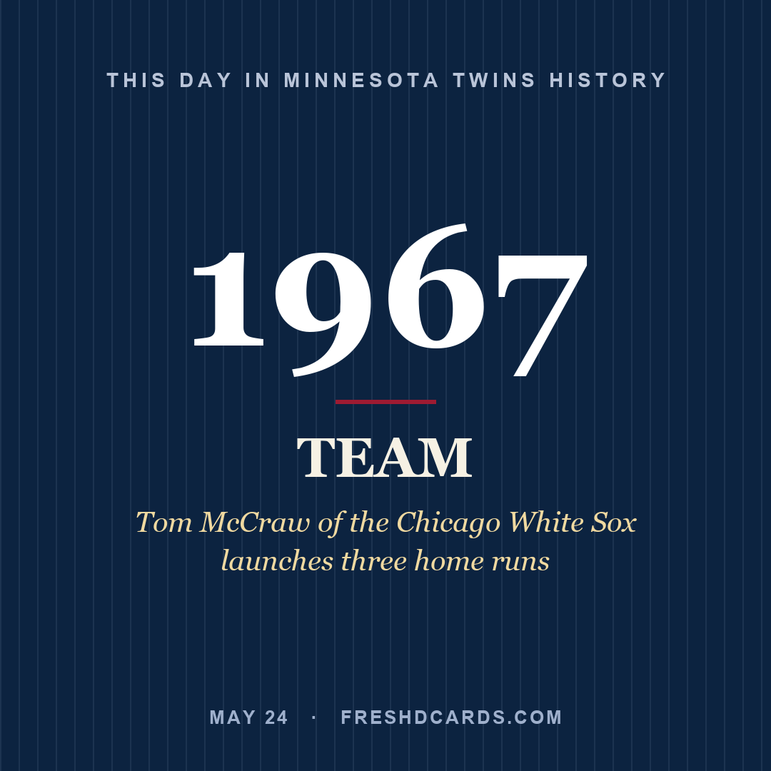 Minnesota Twins: Minnesota Twins, 1967, Tom McCraw of the Chicago White Sox launches three home runs