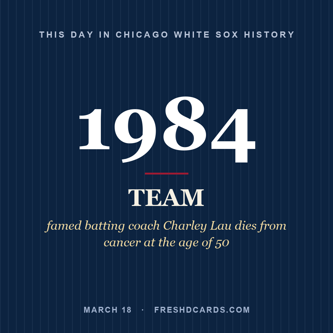 Chicago White Sox: Chicago White Sox, 1984, famed batting coach Charley Lau dies from cancer at the age of 50