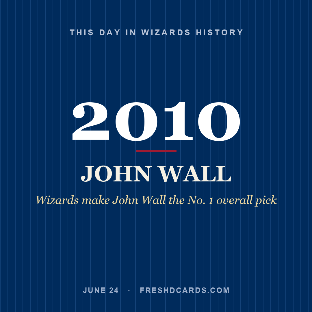 Wizards: John Wall, 2010, Wizards make John Wall the No. 1 overall pick
