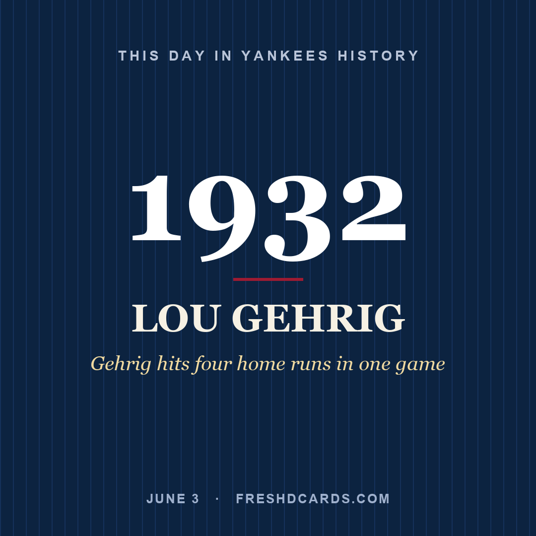 This Day in Yankees History: Lou Gehrig, 1932, Gehrig hits four home runs in one game