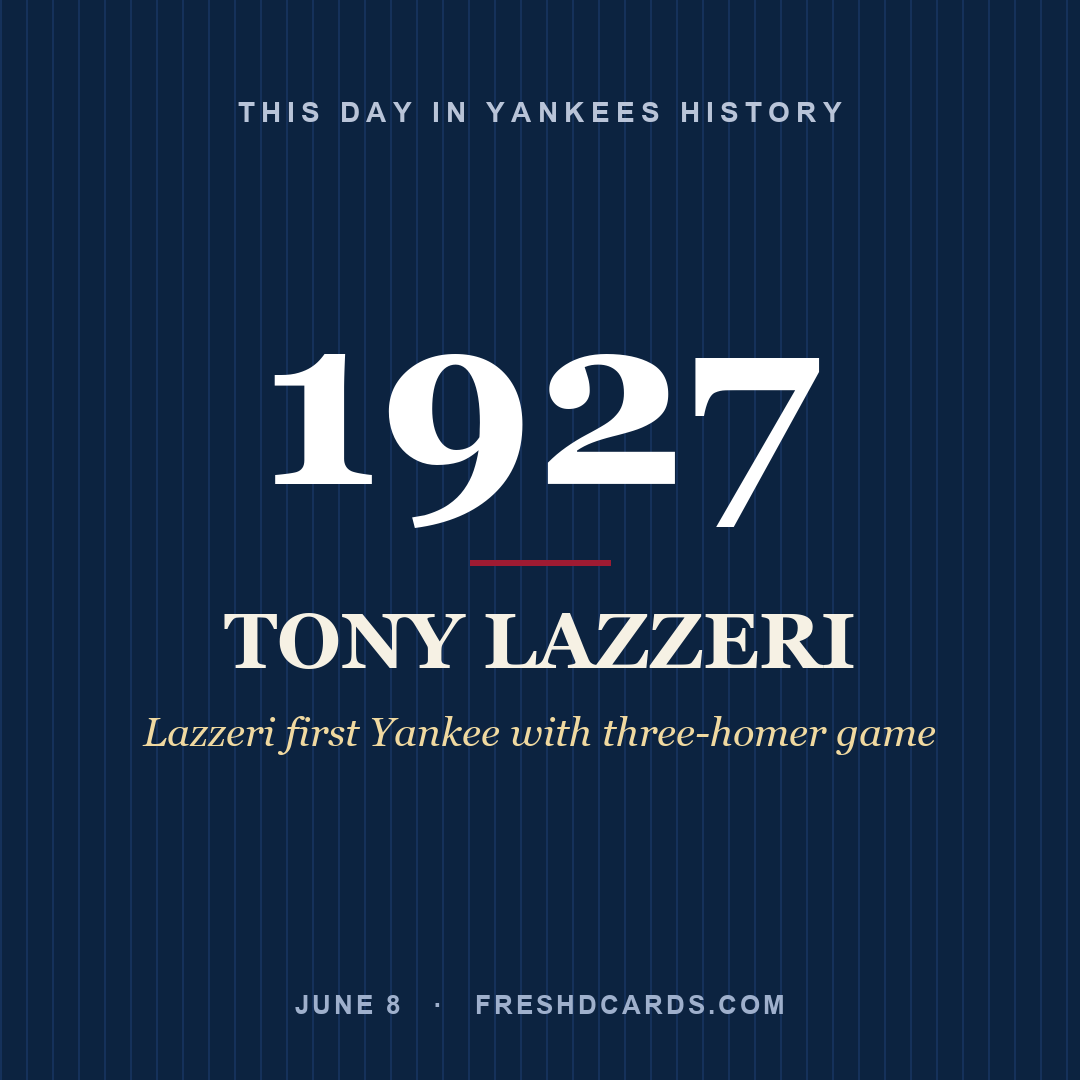 This Day in Yankees History: Tony Lazzeri, 1927, Lazzeri first Yankee with three-homer game