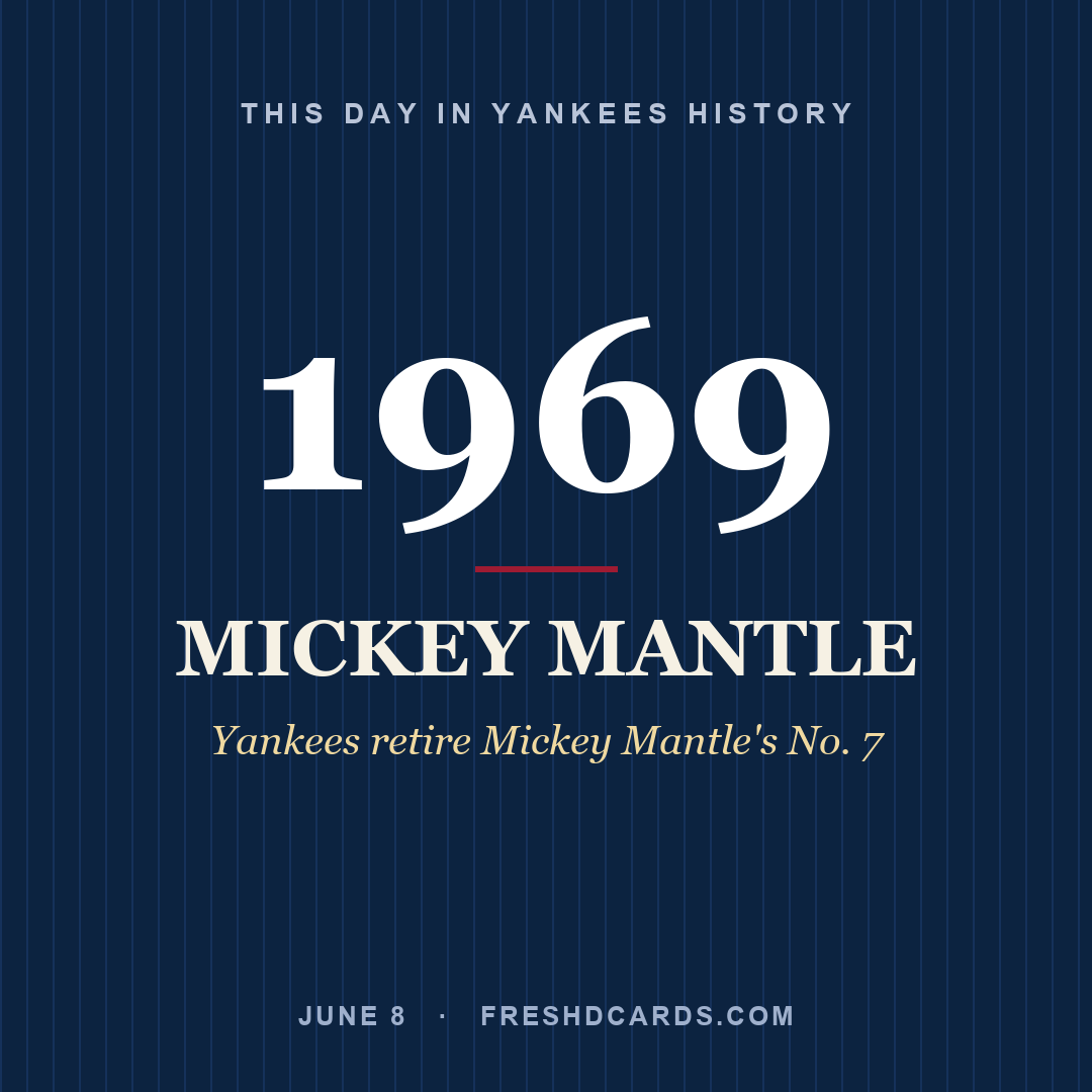 This Day in Yankees History: Mickey Mantle, 1969, Yankees retire Mickey Mantle's No. 7