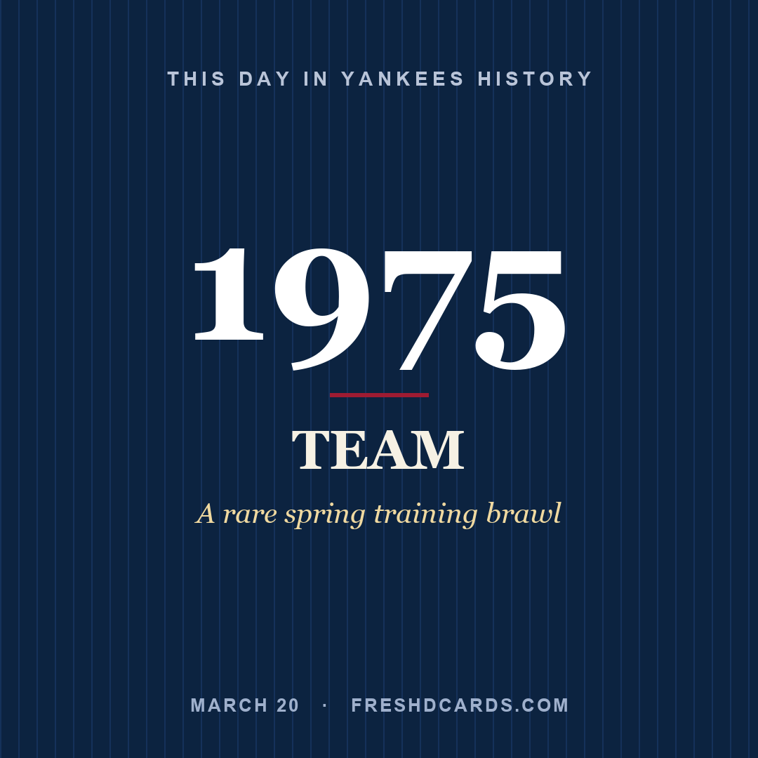 Yankees: Yankees, 1975, A rare spring training brawl