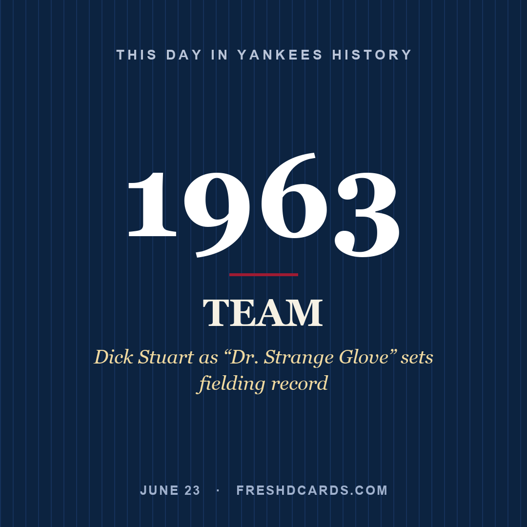 Yankees: Yankees, 1963, Dick Stuart as “Dr. Strange Glove” sets fielding record