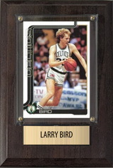 Larry Bird Boston Celtics HOF Fan Gift Plaque 4x6 1 Card Panini Donruss Hoops Prizm Topps 2024 2025 2026