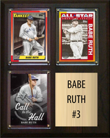 Babe Ruth New York Yankees HOF Fan Gift Plaque 8x10 3 Cards Topps Donruss Panini 2024 2025 2026