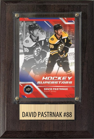 David Pastrnak Boston Bruins Fan Gift Plaque 4x6 1 Card Upper Deck, Parkhurst, O-Pee-Chee, Topps 2024 2025 2026