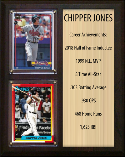 Chipper Jones HOF 8x10 stats plaque