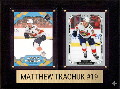 Matthew Tkachuk Florida Panthers Fan Gift Plaque 6x8 2 Cards Upper Deck, Parkhurst, O-Pee-Chee, Topps 2024 2025 2026