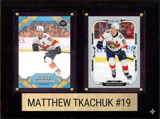 Matthew Tkachuk Florida Panthers Fan Gift Plaque 6x8 2 Cards Upper Deck, Parkhurst, O-Pee-Chee, Topps 2024 2025 2026