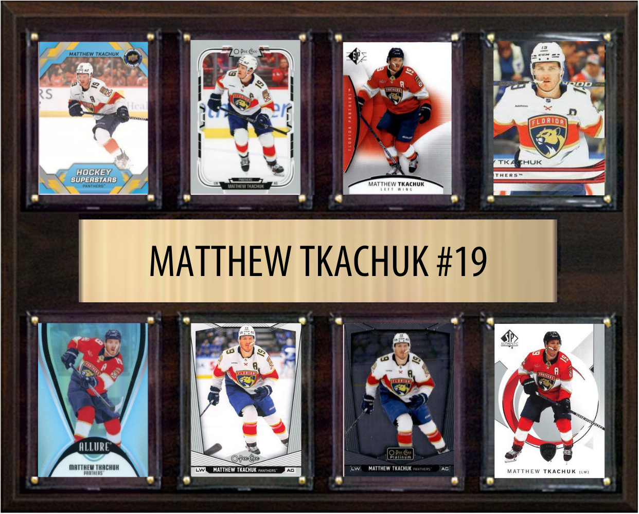 Matthew Tkachuk Florida Panthers Fan Gift Plaque 12x15 8 Cards Upper Deck, Parkhurst, O-Pee-Chee, Topps 2024 2025 2026