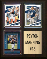 Peyton Manning Indianapolis Colts HOF Fan Gift Plaque 8x10 3 Cards Donruss Score Panini Topps Prizm 2024 2025 2026
